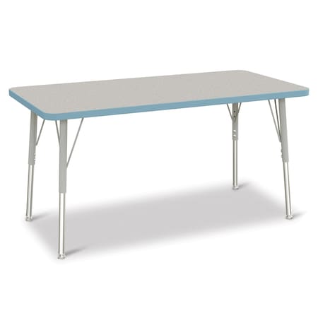 Jonti-Craft Berries Rectangle Activity Table, 24 in. x 48 in., A-height, Freckled Gray/Key Lime/Gray 6403JCA130
